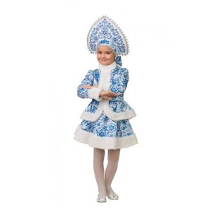 Детский костюм Снегурочка Гжель (7222), 110 см.