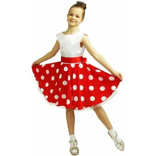 Детское красно-белое платье стиляги FeiX-03