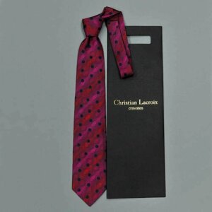 Галстук Christian Lacroix, натуральный шелк, для мужчин, бордовый, фиолетовый