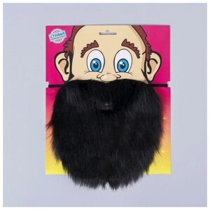 Карнавальная борода Страна Карнавалия "Черная Борода", 27х22 см, черная, на резинке, карнавальный аксессуар