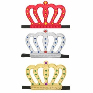 Карнавальная корона «Король» на резинке, цвета микс (комплект из 9 шт)