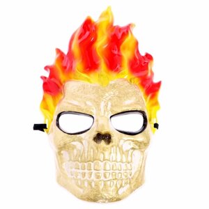 Карнавальная маска "Огненный череп", "Страна Карнавалия", цвет бежевый, материал пластик