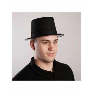 Карнавальная шляпа "Цилиндр", р-р 56, цвет чёрный