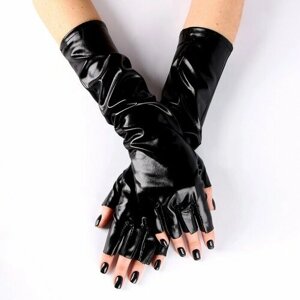 Карнавальный аксессуар-перчатки без пальцев, цвет чёрный