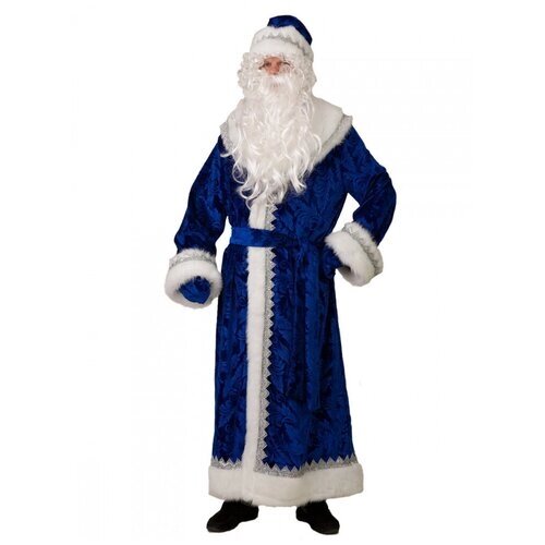 Карнавальный костюм «Дед Мороз», велюр тиснение, размер 54-56