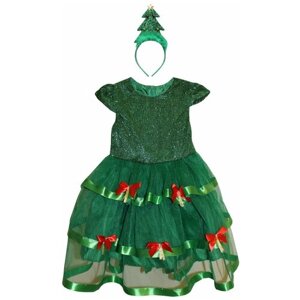 Карнавальный костюм детский Зеленая елочка LU1710-1 InMyMagIntri 116-122cm