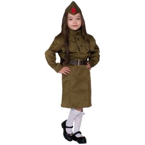Карнавальный костюм для детей Фабрика Бока Костюм на 9 мая солдаточка детский, 122-134 см, fb2291