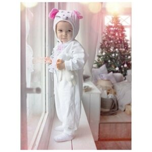 Карнавальный костюм для малышей "Мышка с декором", велюр, хлопок, рост 74-92 см