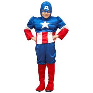Карнавальный костюм капитан америка, арт. 1705 рост 116 -134 см. (4-8 лет)