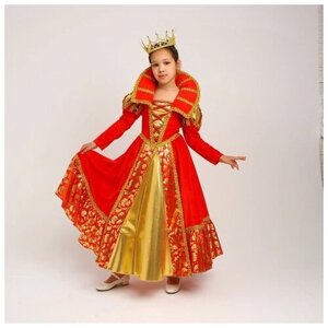 Карнавальный костюм "Королева", платье, корона, р. 32, рост 110-116 см