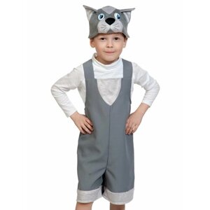 Карнавальный костюм "Котик серый" ткань-плюш, размер М (122-134см) серия "Животные"
