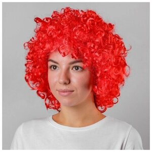 Карнавальный парик, объёмный, цвет красный