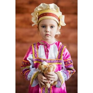 Кокошник русский народный традиционный "Настенька", золотой