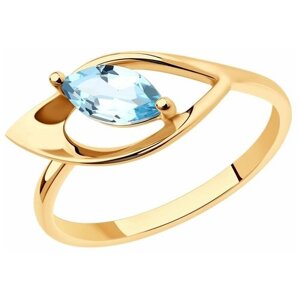 Кольцо Diamant, красное золото, 585 проба, топаз, размер 17