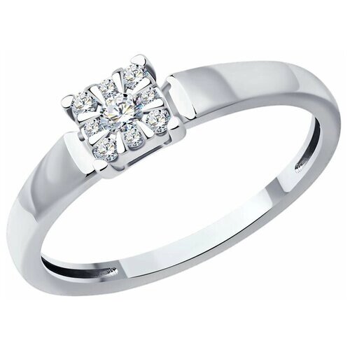 Кольцо Diamant online, белое золото, 585 проба, бриллиант, размер 17