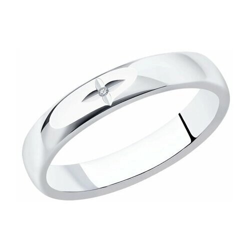 Кольцо Diamant online, серебро, 925 проба, бриллиант, размер 18.5, бесцветный
