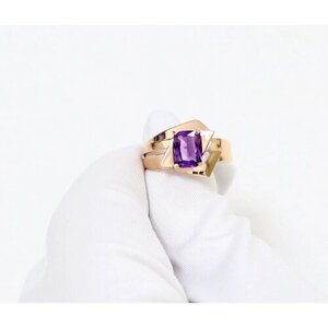 Кольцо Diamant online, золото, 585 проба, аметист, размер 17.5, фиолетовый