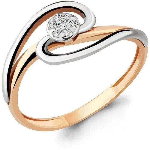 Кольцо Diamant online, золото, 585 проба, бриллиант, размер 16.5, бесцветный