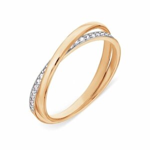 Кольцо Diamant online, золото, 585 проба, фианит, размер 16.5, бесцветный