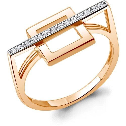 Кольцо Diamant online, золото, 585 проба, фианит, размер 18, золотой