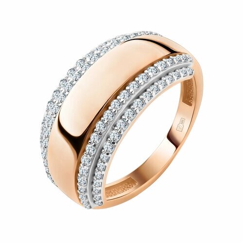 Кольцо Diamant online, золото, 585 проба, фианит, размер 20.5, прозрачный