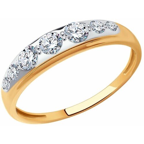 Кольцо Diamant online, золото, 585 проба, фианит, размер 20