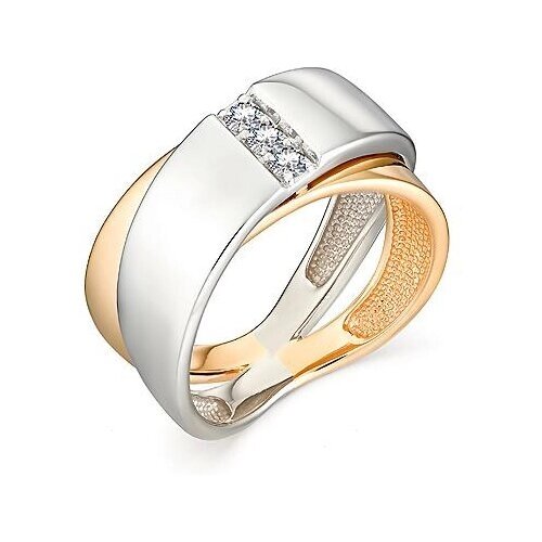 Кольцо Master Brilliant, белое, желтое золото, 585 проба, бриллиант, размер 17.5