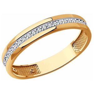 Кольцо помолвочное Diamant online, золото, 585 проба, бриллиант, размер 15, бесцветный
