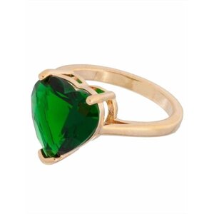 Кольцо помолвочное Lotus Jewelry, фианит, размер 17, зеленый