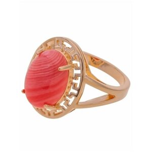 Кольцо помолвочное Lotus Jewelry, родохрозит, размер 20, розовый