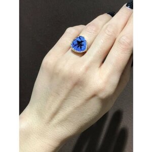 Кольцо True Stones, азурит, размер 16, синий
