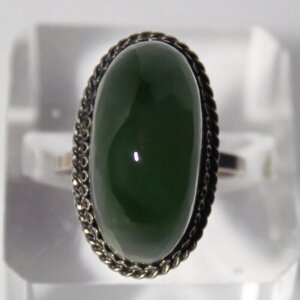 Кольцо True Stones, нефрит, размер 19, зеленый