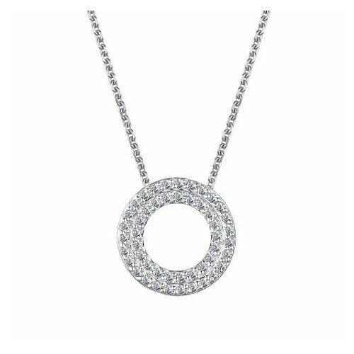 Колье Diamant online, белое золото, 585 проба, бриллиант, длина 40 см.