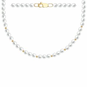 Колье Diamant online, белое золото, 585 проба, жемчуг, длина 50 см., белый