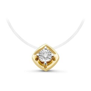 Колье Diamant online, желтое золото, 585 проба, бриллиант, длина 38 см.