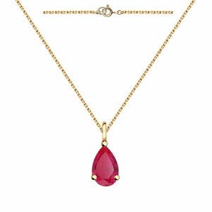 Колье Diamant online, золото, 585 проба, рубин, длина 40 см., розовый