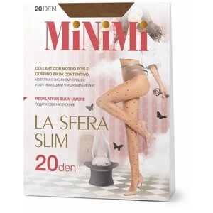 Колготки MiNiMi La Sfera Slim, 20 den, с ластовицей, утягивающие, коричневый, бежевый