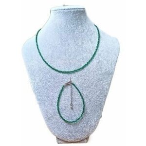 Комплект бижутерии Филькина Грамота: браслет, чокер, размер колье/цепочки 40 см., зеленый