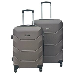 Комплект чемоданов , 2 шт., ABS-пластик, 82 л, размер M+коричневый