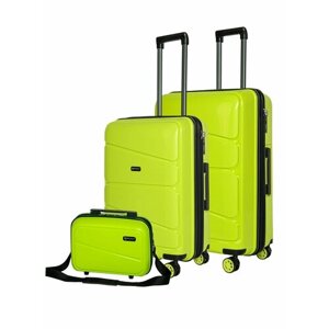 Комплект чемоданов Bonle H-8011_BcML/GREEN, 3 шт., 136 л, размер M/L, зеленый