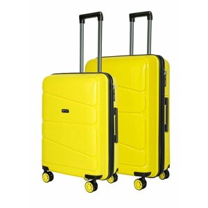 Комплект чемоданов Bonle H-8011_ML/YELLOW, 2 шт., 136 л, размер M/L, желтый