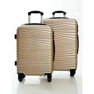 Комплект чемоданов Feybaul 31675, 2 шт., 65 л, размер M, желтый, бежевый