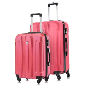 Комплект чемоданов L'case, 2 шт., 104 л, размер M/L, розовый