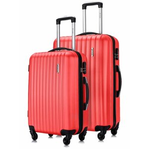 Комплект чемоданов L'case Krabi, 2 шт., 94 л, размер M/L, красный