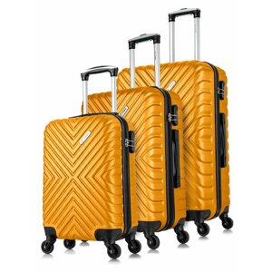 Комплект чемоданов L'case New Delhi, 3 шт., 93 л, размер S/M/L, оранжевый