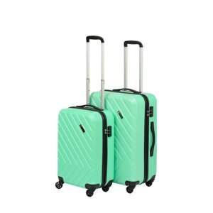 Комплект чемоданов Sun Voyage, 2 шт., размер S/M, зеленый