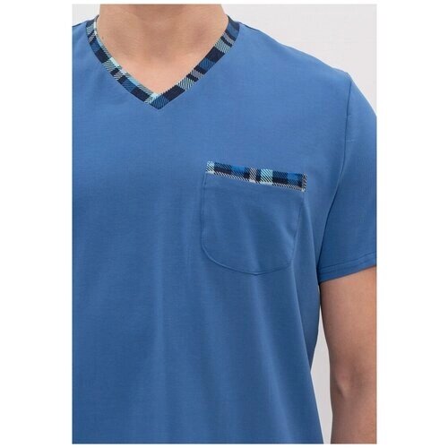 Комплект CLEO, брюки, футболка, карманы, размер 54, голубой