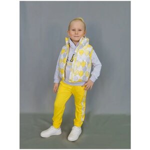 Комплект для девочки Воздушные шарики 2-5 лет , MDM MiDiMOD GOLD, размер 104-110, цвет желтый