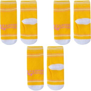 Комплект из 3 пар детских махровых носков наше Смоленской чулочной фабрики рис. 6, ярко-желтые № 6-3/0, размер 7-8