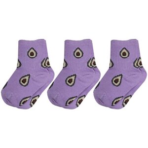 Комплект из 3 пар детских носков Альтаир фиолетовые, размер 16